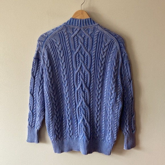 J. Crew Blue Cable Knit Cardigan - Picture 4 of 14